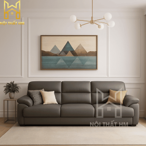SOFA DA 3 CHỖ CHÂN THẤP SFD19