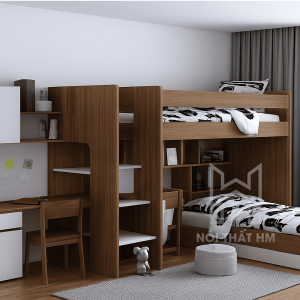 Giường tầng tích hợp bàn học đôi GT20