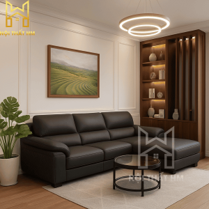 SOFA DA GÓC CHỮ L CHÂN THẤP SFD09