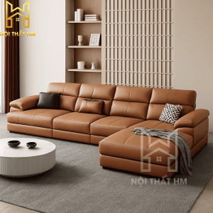 SOFA DA GÓC L PHONG CÁCH Ý SFG01
